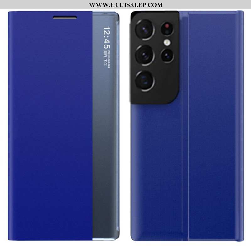 Etui Na Telefon do Samsung Galaxy S21 Ultra 5G Tkanina Ze Sztucznej Skóry
